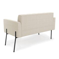 Imagem de Sofá Namoradeira E Poltrona Pé Ferro Pto Elisa Bouclê D03 - D`rossi Cor Off White