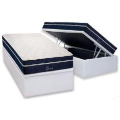 Imagem de Conjunto Box Baú Solteiro: Colchão Molas Polar Ensacadas Garnet + Base