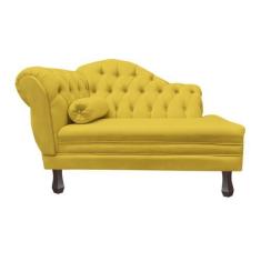 Imagem de Recamier Sofá Direito Larissa 120cm Sala Suede Amarelo - Incasa Decor