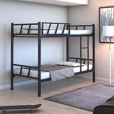 Imagem de beliche solteiro estilo industrial de ferro preto