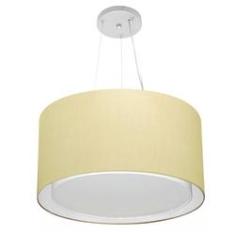 Imagem de Lustre Pendente Cilíndrico Duplo Md-4299 Cúpula em Tecido 45x30cm Algodão Crú - Bivolt