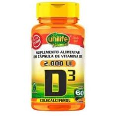 Imagem de Vitamina D3 2000 UI Colecalciferol 60 Cápsulas - Unilife
