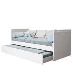 Imagem de Cama Babá Com Auxiliar Nuth Branco Fosco E 2 Colchões Supreme - Reller Móveis Branco Fosco