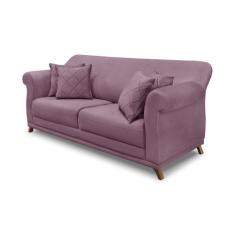 Imagem de Sofá 2 Lugares Pé De Madeira Julieta 160 Cm Veludo Uva S04 - D'rossi