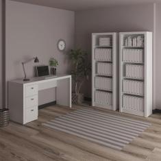 Imagem de Kit 3 Peças com Escrivaninha 3 Gavetas e 2 Estantes Livreiros Espresso Móveis