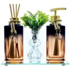 Imagem de Kit Lavabo Preto Rose Aromatizador Sabonete Liquido 250ml