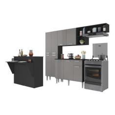 Imagem de Armário De Cozinha Completa Com Bancada Paris Multimóveis Mp2044 Preta