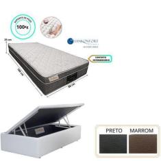 Imagem de Conjunto Cama Box Baú Solteiro + Colchão De Molas Ensacadas Sankonfort