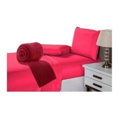 Imagem de Kit Manta Cobertor Casal Macio + Jogo Lencol 4 Pcs Padrao - Grupo Oliv