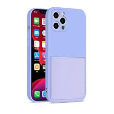 Imagem de Capa de telefone de silicone Candy Color para iPhone 12 13 SE 2020 11 Pro Max XS X XR 6 7 8 Plus Porta-cartão de carteira Capa macia à prova de choque, roxa, para iPhone 11Pro
