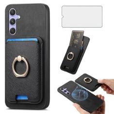 Imagem de Asuwish Capa de celular para Samsung Galaxy A54 5G carteira celular com protetor de tela de vidro temperado anel fino suporte compartimento para cartão de crédito A545G A 54 54A 4G G5 SM A546U