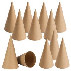 Imagem de TFTAFAN 6 peças de cones de papel machê grossos, cones de artesanato de papelão grosso de Natal, cone de fundo aberto para Halloween, Natal, Dia dos Namorados, enfeite de gnomos faça você mesmo,