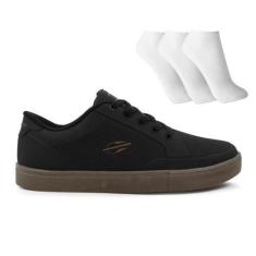Imagem de Tênis Mormaii Urban Free Masculino + 3 Pares de Meias, Preto, Marrom, 