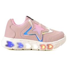 Imagem de Tenis Infantil De Led Meninas Estrela Holografico Casual - LIGHT, 23, 