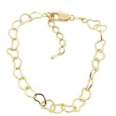 Imagem de Pulseira Chloe Com Elos De Corações Folheado A Ouro