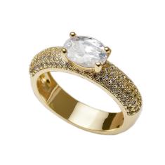 Imagem de Anel Feminino Cravejado Banhado Em Ouro 14 16 18 20 - Jerry