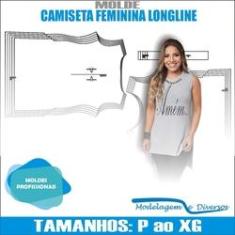 Imagem de Molde Camiseta Feminina LongLine, Modelagem&Diversos, Tamanhos P Ao Xg