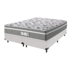 Imagem de Cama Box Branco e Colchão Queen Evolution Molas Ensacadas Probel