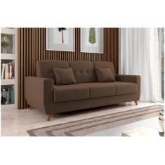 Imagem de Sofá-Cama Casal 3 Lugares Com Baú Reclinável Veludo Matrix Pâmela