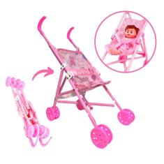 Imagem de Carrinho de Boneca Infantil Baby Reborn Princesa 4 rodas