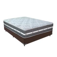 Imagem de Cama Box Casal e Colchão Molas Ensacadas Black Graphite Anjos - Marrom