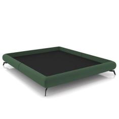 Imagem de Cama Queen Base Box 158X198cm Pés De Ferro Cold P02 Veludo Verde - Mpo