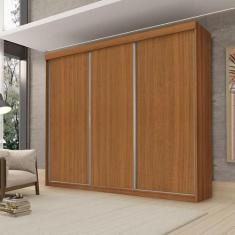 Imagem de Guarda Roupa Casal Ambiente Florença 3 Portas de Correr Carvalho New -