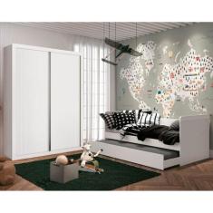 Imagem de Kit Quarto Infantil  - Guarda-Roupa Prince 2 Portas + Bicama Nuth - Br