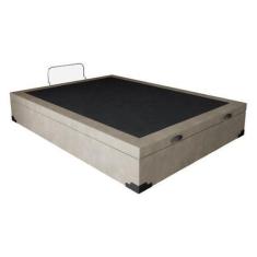Imagem de Base Box Baú Casal Suede Bege - 45X138x188 - Lordcolchoes