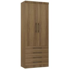 Imagem de Guarda Roupa Modulado 90cm 2 Portas E 4 Gavetas Paris Luciane Móveis Avelã Pf Com Avelã Pf