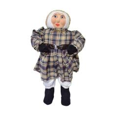 Imagem de Boneco Mamãe Noel Xadrez Marrom - 60cm