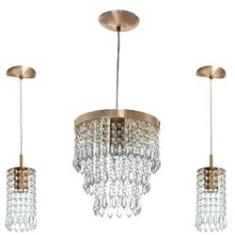 Imagem de Kit 2 Pendentes Clearcrillic + Pendente Manucrillic Cobre