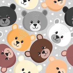 Imagem de Papel de Parede Ursinhos Cute Gray
