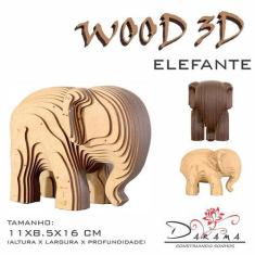Imagem de Quebra Cabeças 3D Elefante Decoração Ornamento Enfeite - Indústria Fen