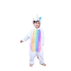 Imagem de Unicórnio Branco Frente Colorida Infantil Pijama Kigurumi Macacão Fantasia