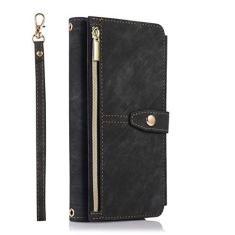 Imagem de Carteira de couro de luxo com zíper para iPhone 13 Pro MAX 11 12 Mini X XS XR 6 6S 7 8 Plus SE 2022 9 Suporte para cartões, preto, para iPhone 13