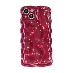 Imagem de miyonsin Capa para iPhone 13 Pro, capa de telefone com padrão ondulado de água para mulheres e meninas, capa protetora protetora de TPU macio em forma de onda macia requintada elegante durável para