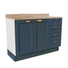 Imagem de Balcão para Pia 120cm Arizona Cabecasa Madeiramadeira Branco/azul