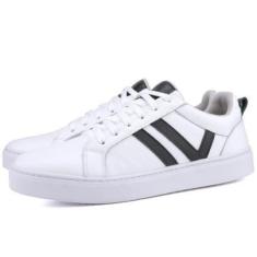 Imagem de Tênis Casual em Couro Masculino Mr. Gutt Branco-Masculino