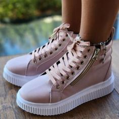 Imagem de Tenis Feminino Rosa com Solado tratorado Plataforma - Fierre, Rosa, 36