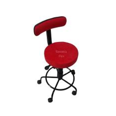 Imagem de Cadeira mocho potogolo estética com regulagem de altura a gás tatuador manicure - apoio de pés suede vermelho