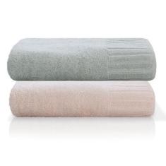 Imagem de Jogo Toalha De Banho Gigante Ele/Ela Velour - 500g/m² Camesa 100% Algo