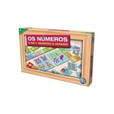 Imagem de Brinquedo Pedagogico Madeira os Numeros Domino e Memoria Pais e Filhos