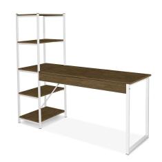 Imagem de Mesa De Computador Para Quarto Com Torre Imbuia Branco Sett Steel Mobile
