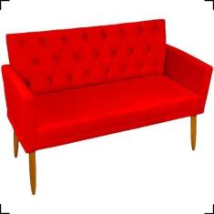 Imagem de Namoradeira Decorativa Para Sala Recepção Nina Capitonê Suede Cores Pé