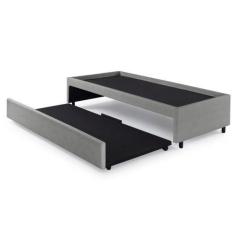 Imagem de Bicama Box Solteiro 88x188 Para Dois Colchões Cinza  - Cama inHouse