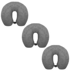 Imagem de Kit com 3 Travesseiro de Pescoço Para Viajar - Fibrasca, Grafite