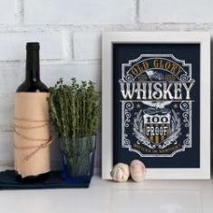 Imagem de Quadro Cozinha Vintage Old Glory Whisky 22x32 Moldura 