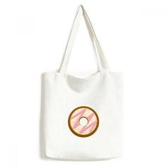 Imagem de Pink Doughnut Sobremesa Sweet Food Sacola de lona, bolsa de compras, bolsa casual