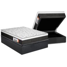 Imagem de Cama Box Baú Casal: Colchão Anatômico Plumatex Falcon Ultra Firme + Base crc Suede Gray(138x188)